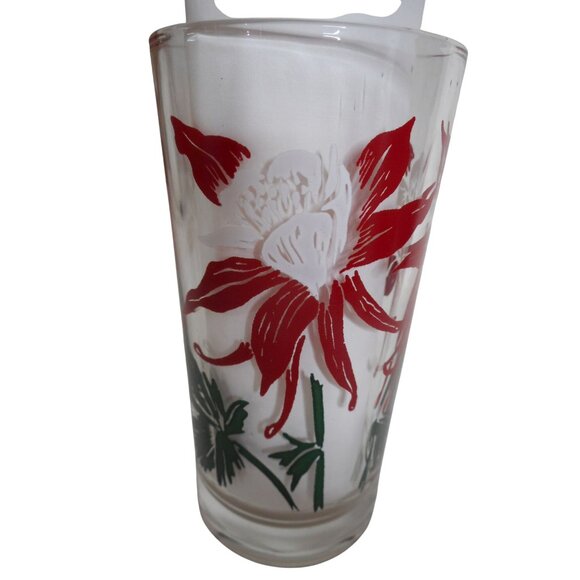 Vintage Glass Boscul Peanut Butter COLUMBINE Red White Backward 3 for Script E - Picture 4 of 5